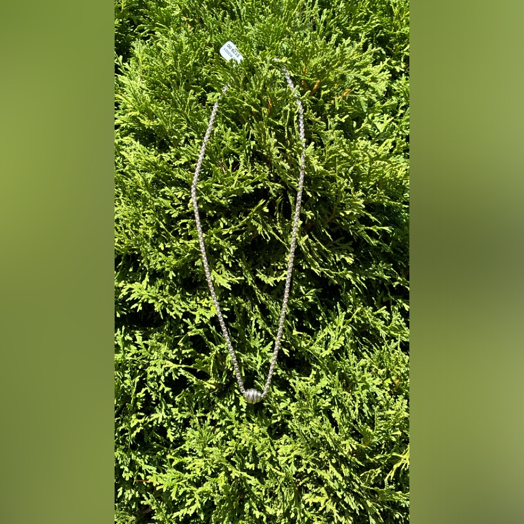 Vintage Sterling Silver Necklace With Chalcedony 179$